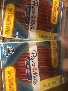 Lot of 2 Write Bros Paper Mate Ball Point Pens 12 Ct Red Medium Point (24 total) - Picture 1 of 1