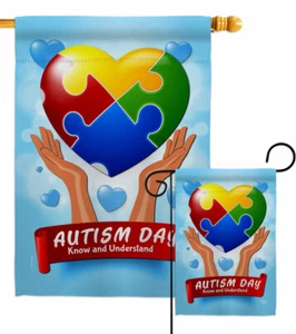 Autism Day Garden Flag Awareness Support Decorative Small Gift Yard House Banner - Picture 1 of 17