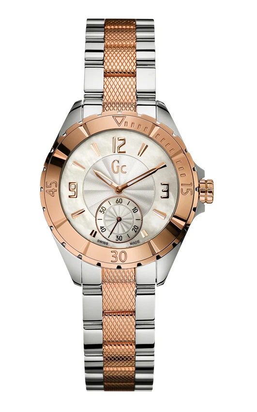 GUESS GC A70003L1 Sport Class XL - S Glam Watch Silver & Rose Gold Stainless