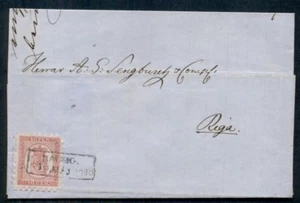 FINNLAND 1868, 40 Stift Roul II, Vollzähne gebunden von verpackt Raumo auf Cover nach Lettland - Bild 1 von 1