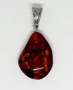 Zoria Baltic Amber-Pendant- Cognac Colour-4.6 Gram-45 MM - Picture 1 of 11