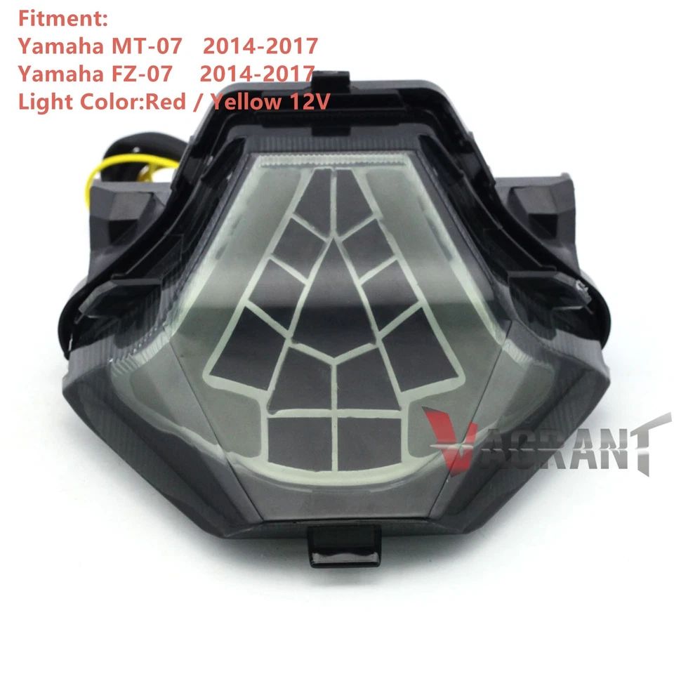 Luz trasera LED integrada 12V intermitente para Yamaha MT-07 MT07 FZ-07 2014-2017 Foto 1 de 4