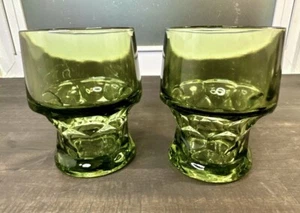 "2 vasos de jugo de panal georgiano Libbey vintage - verde - 4""" - Imagen 1 de 4