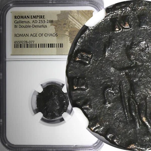 ROMANO.Gallienus AD 253-268 BI Doble Denario / Rev: SOL SUN NGC (077) - Imagen 1 de 5