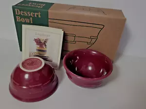 NEW Longaberger Pottery Woven Traditions Red Paprika 4.25" Dessert Bowls 31238 - Picture 1 of 7