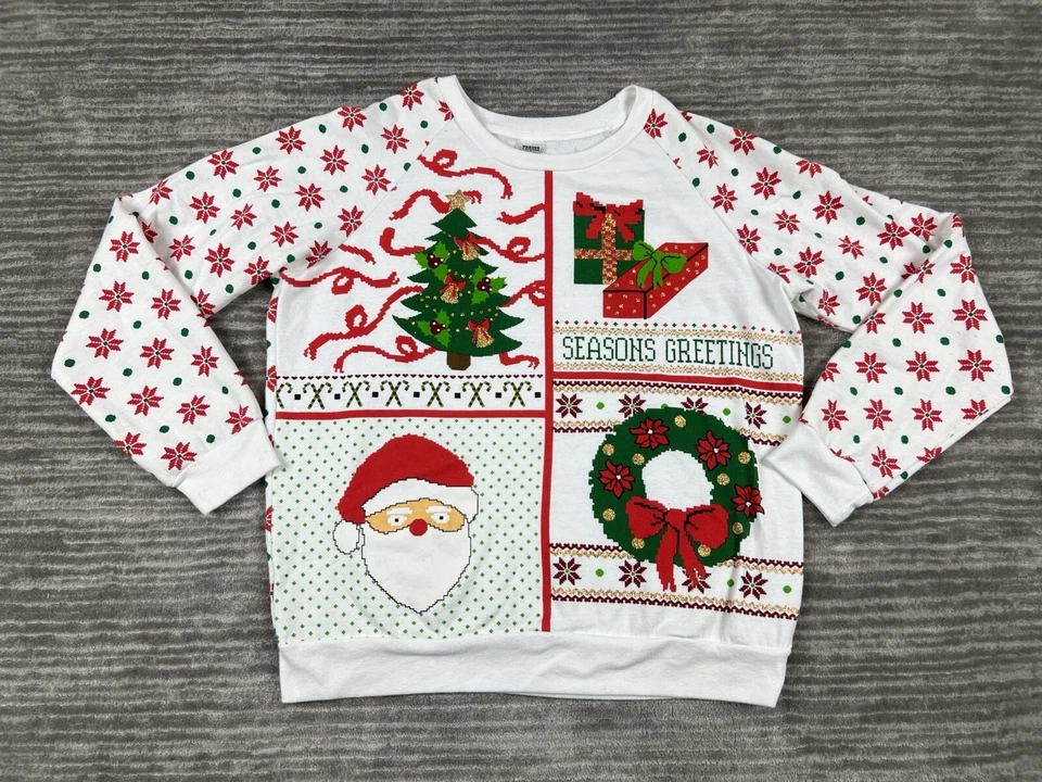 Свитер женский средний разноцветный рождественские сезоны поздравления хлопковая смесь - Изображение 1 из 4