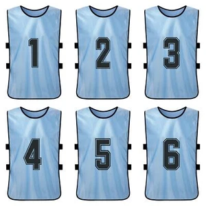 6PCS Kid's Football Pinnies Quick Drying Soccer Jerseys Youth Sports G4A3 - Picture 1 of 11
