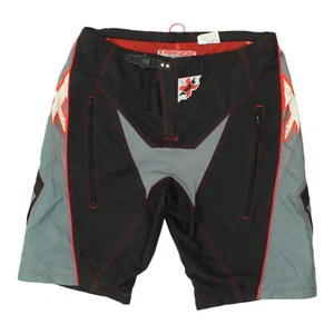 Trick X Herren grau schwarz Polyester Motorradshorts | Vintage Biker Bikewear Vintage - Bild 1 von 2