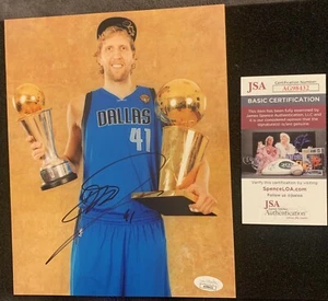 Dirk Nowitzki SIGNED 8X10 PHOTO JSA COA Autograph DALLAS MAVERICKS - Picture 1 of 1