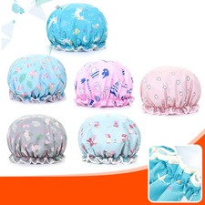 Pony Women Shower Caps Colorful Double Layer Bath Shower Hair Brpf