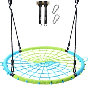 750Lbs 40" Saucer Tree Swing Spider Web Waterproof Nest Swing W/2 Hanging Ropes - Picture 1 of 6