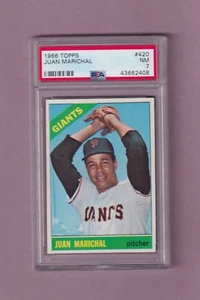 1966 TOPPS JUAN MARICHAL BASEBALL CARD #420 - GRADED NEAR MINT PSA 7 - GIANTS - Picture 1 of 2
