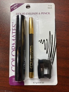 Colormates Black Liquid Eyeliner + Black Eye Liner Pencil + Sharpener - Picture 1 of 3