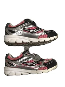 Saucony Baby Vizipro Gi 2 Hl Sneakers Size 7W Silver Pink Black - Picture 1 of 6