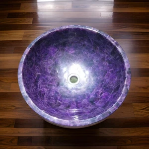 20" Elegante Piedra Amatista Hogar Invitado Baño Lavabo de Mano Fregadero Lujo - Imagen 1 de 6