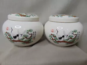 Ingwerglas Neu Elfenbein China Asiatische Wohndeko, Rotgekrönte Kraniche, Mittel - Bild 1 von 11
