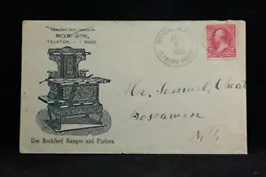 Ma: Rock 1895 Rockford Stoves Advertising Cover, Plymouth County Cancel, DPO - Picture 1 of 2