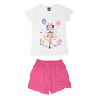 Disney Minnie Mouse Schlafanzug für Mädchen Pyjama Set Kurzarm Weiß/Pink