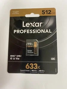 Lexar Professional 512GB 633x microSDXC UHS-I U3 Memory Card with NEW 4K - Picture 1 of 2