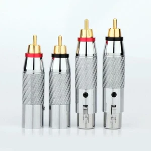 Rhodium Plated XLR to RCA adapter RCA male to XLR male female Plug Adapter - Picture 1 of 19