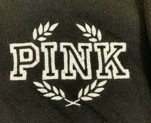 UNDERCOVER PINK Victorias Secret Hoodie Womens L Large Pullover Jacket Pockets Logo Black