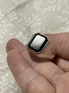 David Yurman Men’s Streamline® Signet Ring Sterling Silver with Black Onyx - Picture 1 of 13