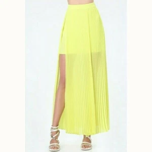 Bebe Pleated Double Slit Maxi Skirt Size 2 - Picture 1 of 9