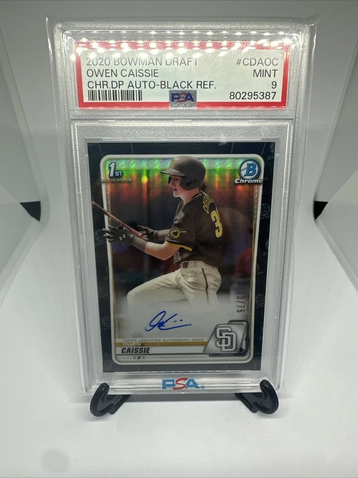 2020 Bowman Draft Chrome 1st Owen Caissie Auto Black Refractor /75 PSA 9 #CDA-OC - Image 1 of 1