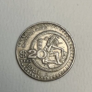 1981 Messico $20 Pesos Estados Unidos Mexicanos Cultura Maya moneta inventario 310 - Foto 1 di 4