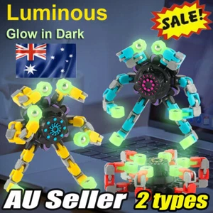 Fingertip Spinner Deformable Stress Relief Toy Transformable Luminous Robot Gyro - Picture 1 of 12