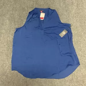 NWT Vince Camuto Womens Size 1X Sapphire Blue Tank Top Braided Straps Dressy New - Picture 1 of 10
