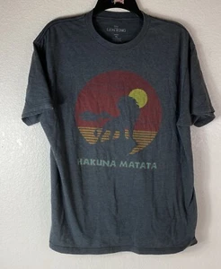 Disney The Lion King Hakuna Matata Tree Silhouette Orange Sunset Men's T-SHT XL - Picture 1 of 8