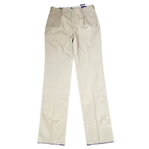 Henry Sage Mens The Ultimate Khaki Size 34 Unfinished Light Tan Flat Front - Picture 1 of 5