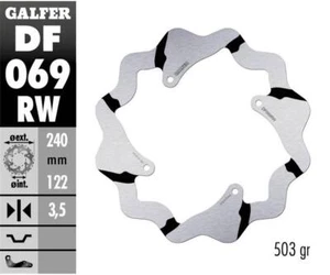 Galfer Rear Brake Disc WAVE FIXED GROOVED 240x3,5mm HONDA CR 250 R 2005 > 2007 - Picture 1 of 1