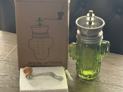 Molinillo de café de cactus tarro de albañil con tapa decoración verde nuevo Foto 1 de 4