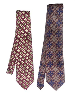 2 Mens 100% Silk Neck Ties Ruff Hewn & Unbranded Dress Office Wear - Picture 1 of 5