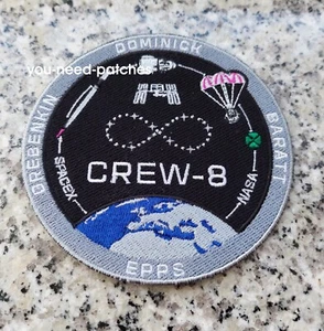 Space Falcon 9 NASA Crew - 8 Epps Grebenkin Dominick Barratt logo patch sew on - Picture 1 of 2