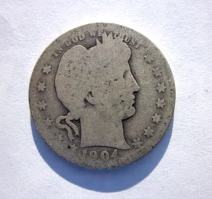 1904-O BARBER QUARTER DOLLAR 25C NEW ORLEANS MINT COLLECTOR COIN #3 - Picture 1 of 2