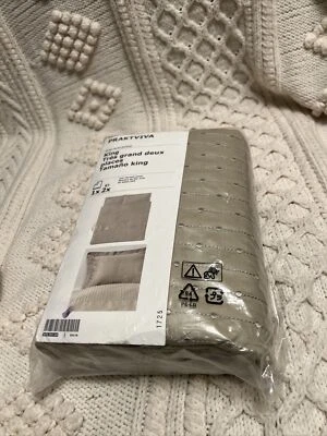 Ikea PRAKTVIVA King Duvet cover and pillowcases Beige 203.797.98 NEW - Image 1 of 4
