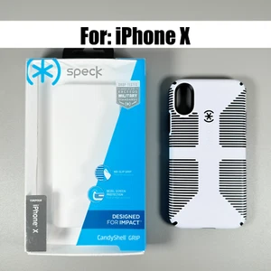 Funda con agarre SPECK CandyShell para iPhone X: blanca y negra | agarre antideslizante | NUEVA - Imagen 1 de 14