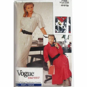Vogue Career 7153 Sz 8-10-12 Easy Sew Dress Sewing Pattern Uncut - Picture 1 of 5