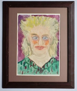 Gemälde Aquarell Tusche Portrait Frauenportrait Gerda Henning Nachlass 1958 - Bild 1 von 9