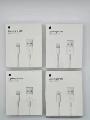 LOT of 4 Apple 0.5M (1.6') USB Type-A to Lightning Cable Genuine Model A1511 - Image 1 of 4