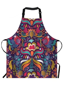 Vintage Flower Aprons Decorative Paisley Colorful Floral Pattern Bright Ornam... - Picture 1 of 6
