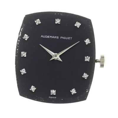 Audemars Piguet 12P diamante para hombre cuerda manual esfera negra 23 mm usado Foto 1 de 3