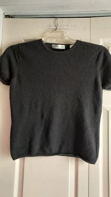 Suéter de Cachemira Valerie Stevens Silencioso Lujo L Negro Manga Corta Cápsula LEER  Foto 1 de 4