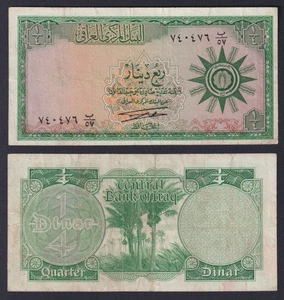 Banconota Iraq 1/4 dinar 1959 P.-51b BB/VF - Picture 1 of 1