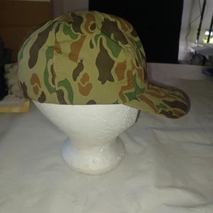 Vtg Frogskin Camo Insulated Hunting Cap w/ Ear Flaps M Duck Hunter YA Korea - Picture 1 of 8