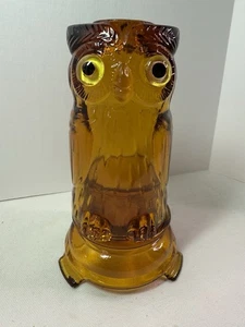 Lámpara Hada Búho Vintage Mosser Vidrio Ámbar con Ojos de Vidrio - Imagen 1 de 11