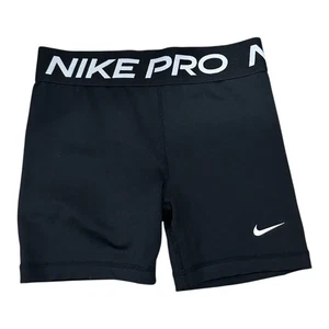 Nike Pro Girls Compression Shorts Size Youth Large Black - Picture 1 of 5